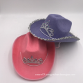 UNIQ Pink Bling Cowgirl Hat Novelty Child Pink Cowboy Hat with Blinking Tiara